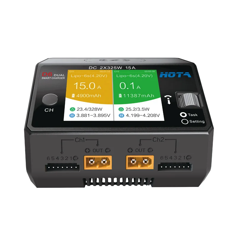 Pengisi Daya Pintar Ganda/Pro  - Hota D6 Pro Dual Lipo Charger ulasan dan harga