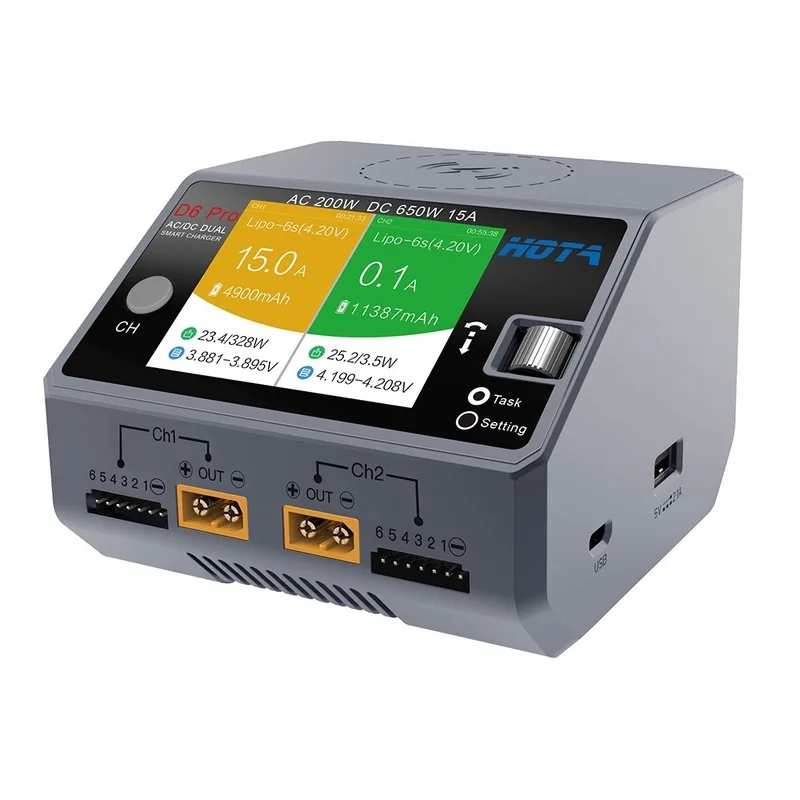 Pengisi Daya Pintar Ganda/Pro  - Hota D6 Pro Dual Lipo Charger ulasan dan harga