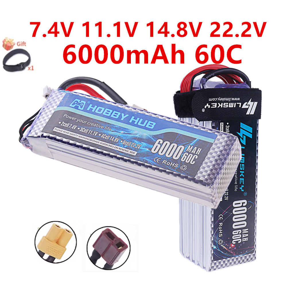Baterai Lipo 2S 3S 4S 6S 7.4V  - 4S Lipo Battery 14.8V 6000Mah ulasan dan harga