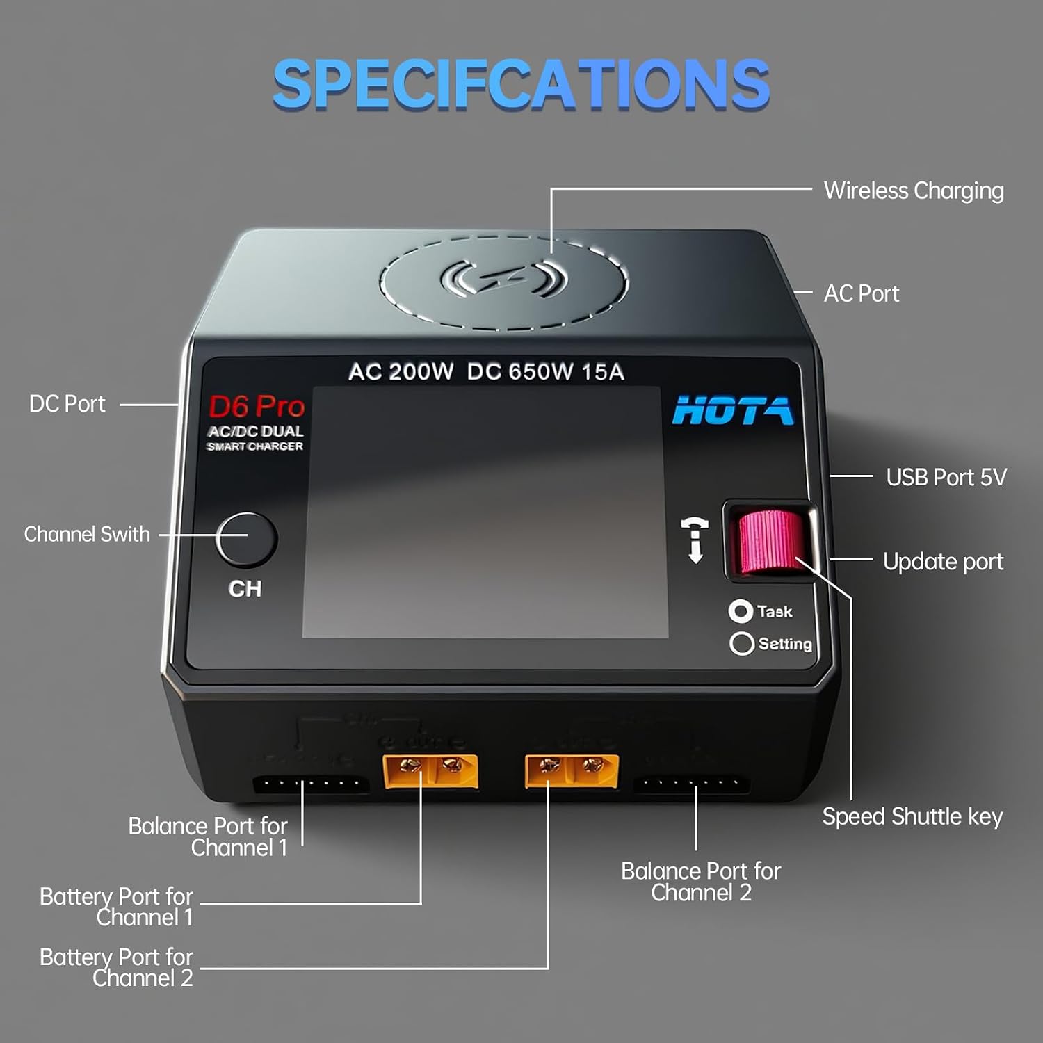 Pengisi Daya Baterai Lipo HOTA - Hota D6 Pro Dual Lipo Charger ulasan dan harga